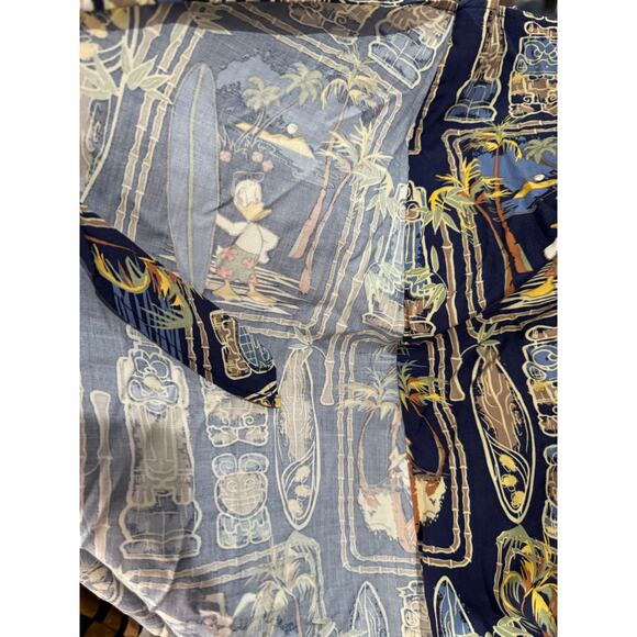 Vintage Disney Store Blue Hawaii Night Nineties Tiki Wrap Skirt Large - Picture 5 of 7